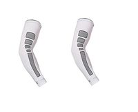 Arm Sleeve - Sports Compression Sleeves for Baseball, Basketball, Football, Cycling, Golf - Elbow Brace for Arthritis, Lymphedema - UV Protection, Tattoo Cover (1 Pair) (White, L 11.8-14.2")