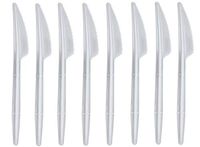 Extra Sharp Plastic Disposable Steak Knife by Shark-Tooth (Designed to Cut Through Meat/Chicken) (White, 1000)