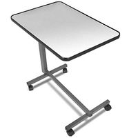 Overbed Rolling Table Over Bed Laptop Food Tray Hospital Desk Tilting Top Gray