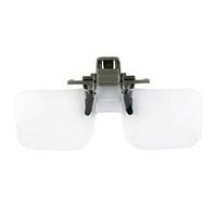 Beileshi Clip On and Flip Up 2X Magnifying Lens Glasses Clamping Piece Great for Reading Needlework Crafts Map Reading and Viewing Coins and Stamps