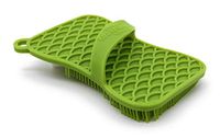 Silicone Sponge and Scrubber Multipurpose Household Kitchen and Bathroom Cleaning – Eco-Friendly, Heat Resistant, Odor and Mildew Free (Green)