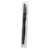 Boardwalk KNIHWPSBIW Heavyweight Wrapped Polystyrene Cutlery, Knife, Black, 1000/Carton