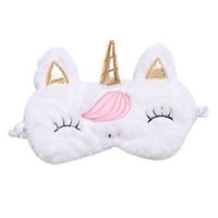Worglo Plush Travel Goggles,1 Pcs Soft Unicorn Sleeping Mask Plush Blindfold Unicorn Horn Sleep Mask Eye Mask for Girls Women Kids