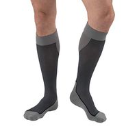 JOBST Sport Knee High 15-20 mmHg Compression Socks, Black/Grey, Small