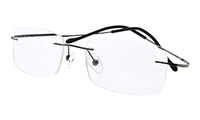 Eyekepper Titanium Rimless Reading Glasses Readers Men Women Gunmetal +2.5