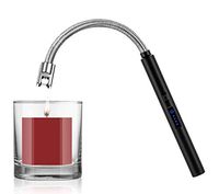 Candle Lighter, Smart USB Arc Lighter with Touch Sensor, 360° Flexible Long Neck and LED Real-Time Battery Capacity, Windproof Suitable for Lighting in Candle Fireworks Fireplace Barbecue