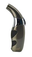 Scorch Torch Butane Satin Finish Stainless Steel Curved Refillable Lighter (Charcoal)