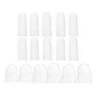LIOOBO 16pcs Gel Finger Sleeves Finger Support Silicones Finger Protectors Waterproof Finger Cots for Arthritis Psoriasis (White)
