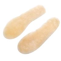 Jamron 1 Pair Unisex Kids Adults Genuine Lambswool Insoles Winter Thick Warm Shoe Pads Beige US2.5 Little Kid
