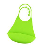 Bonarty Silicone Adults Bib - Reusable & Washable, Mealtime Clothing Protector, Waterproof - Light Green