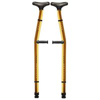 Universal Crutch 2-Piece, Aluminum Alloy Underarm Crutches, Lightweight Walking Stick Walking Stick, Medical Elbow Crutches, Suitable for Elderly People Adult Young Men and Women,Gold