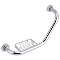 LMEIL Stainless Steel Bathroom Grab Bar w/Soap Holder Bathtub Arm Safety Handle Bath Shower Tub Anti Slip Handrail Grip for Disability Aid and Elderly Assistance