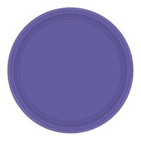 Amscan 54015.106 Round Plates, 7 inches, New Purple