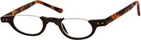 The Hunter Colorful Retro Half Under Frame Rimless Round Vintage Reading Glasses +1.25 Black and Tortoise (Carrying Case Included)