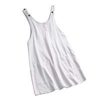 UNBER Strap Mini DressWomen Summer Cotton Sleeveless Pocketd Short