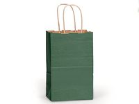 Hunter Green Rose Size Paper Party Gift Bags 5-1/2"x3-1/4"x8-3/8" for Wedding, Baby Shower, Birthday Party Gift Favors Choose Package Amount (100)