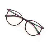Reading Glasses - Blue Light Blocking - Round Women Men (Violet Tortoise, 0)