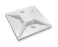 Cable Tie Mounting Base White 4 Way-Adhesive And # 8 Screw-20Pack