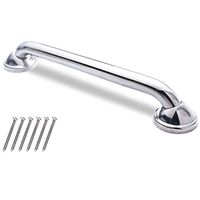 AmeriLuck 12in Designer Grab Bar, ADA 500lbs Loading Capacity, Chrome