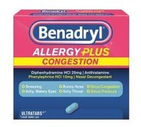 Benadryl Allergy Plus Congestion Ultra Tablets, 24 Count Each (11)