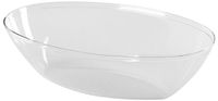 CaterLine Luau 64-Ounce Heavyweight Plastic Oval Serving Bowl, Clear (50-Count)
