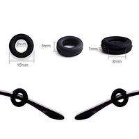 5 Pairs Eyeglass Nose Pads and 5 Pairs Round Eyeglass Retainers,Soft Silicone Comfort Anti-Slip Eyeglasses Temple Tips Self Adhesive Sleeve Retainers for Glasses, Sunglasses, Reading Glasses Black