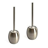 TSL Enterprises LLC Stainless Steel Modern Curved Round Quality Toilet Brush with Holder - Free Standing and Rust Resistant, 2 Pack