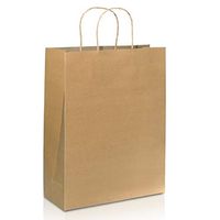 25PCS Kraft Paper Bags (8X 4.75 x 10”), Brown Paper Shopping Bags with Handle Environmentally Friendly and Reusable Candy Gift Bag for Retails, Birthday, Wedding, Parties