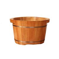 Foot Tub,Foot Spa Wooden Tub， Sauna Bucket, Wooden Wash Basin，Household Small Wooden Barrel, Health Pedicure Bucket,Double Ear