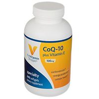 The Vitamin Shoppe CoQ10 Plus Vitamin E 100MG, Supports Cardiovascular, Energy Production Cellular Health (240 Softgels)