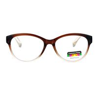 SA106 Cat Eye Multi 3 Focus Progressive Reading Glasses Brown 2.5