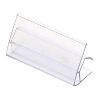 KC Store Fixtures A08312 Ticket Holder Fits 3/4" Shelf, 1-1/4" H x 2-1/2" W, Clear (Pack of 50)
