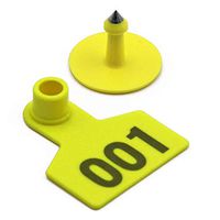 M.Z.A Pig Ear Tags Numbered Ear Tags for Pigs Hogs Sheep Cows Goats Animal Calf Livestock Ear Tag 001-100, Yellow