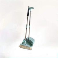 TongNS1 Dust Pan and Broom,Upright Broom and Dustpan Combo with Long Extendable Handle,Set Cleaning Supplies for Home Kitchen Room Office Lobby Floor Convenient Storage Cleans