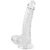 Portable Realistic Massager Toys 8.46 inch Lifelike Silicone Stick with Suction Cup for Women - Clear Model BVV8971