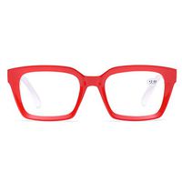 Retro Desinger 50mm Large Lens Square Reading Glass Big Eyeglass Frames (Red, 2.0)
