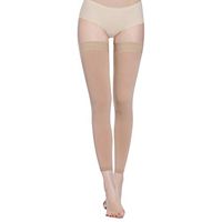 PPXGOGO Thigh High Compression Socks, Firm Support 20-30 mmHg Gradient Compression Stockings with Silicone Band. Treatment for Running, Edema, Varicose Veins, Pregnancy, Nursing.(Nude,M)