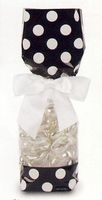 Black with White Polka Dots Tall Cellophane Goodie Bag (3in. W x 10 3/4in. H x 1 7/8in. Deep) - Pack of 10
