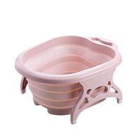 Plain Folding Foaming Basin Plastic Foam Foot Barrel Massage Barrel Foot Bath Heightening Foot Bath Barrel Large Household Foot Bath Barrel (Color : Pink, Size : 22cm)