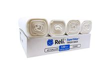 Reli. SuperValue 65 Gallon Trash Bags (120 Count, Bulk) Clear 65 Gallon Garbage Bags (60 Gallon - 64 Gallon - 65 Gallon Capacity), Clear