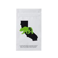 CALI Bear | White and Clear Barrier Bags with Heat sealable for Tamper proofing and Include a Tear Notch for Easy Opening. | 100 Pieces | 3x4.5 inches