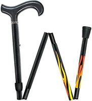 House Flame Derby Walking Cane with Folding, Adjustable Carbon Fiber Shaft