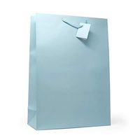 Allgala 12PK Value Premium Solid Color Paper Gift Bags (17"XL-Light Blue-GP50103)