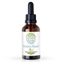 Mullein Flower B60 Alcohol-Free Herbal Extract Tincture, Super-Concentrated Organic Mullein (Verbascum Densiflorum) Dried Flower (2 fl oz)