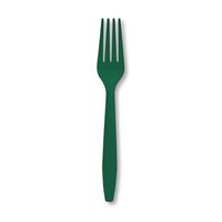 Creative Converting Touch of Color Premium 24 Count Plastic Forks, Hunter Green
