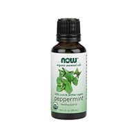 NOW Essential Oils, Organic Peppermint Oil, Invigorating Aromatherapy Scent, Steam Distilled, 100% Pure, Vegan, Child Resistant Cap, 1-Ounce
