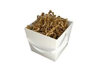 Solid Color Cardboard Treat Box Bucket w/Ribbon Handle 4" x 5" with Natural Color Crinkle Shred Choose Box Color (White)