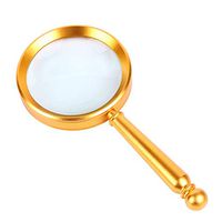 Yxian Magnifying Glass, 15X Metal Handheld Magnifier with Detachable Handle for Reading –Lens Diameter 70mm,Gold 1808317 MM