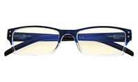 Anti Blue Rays Reduce Eyestrain and Headache Eyeglasses Computer Reading Glasses(Blue-Clear) +1.25