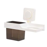 LOSYU Non Perforated Washroom Wall Hanging Hairdryer Frame, Bathroom Shelf Creative Hairdryer Rack, with Multifunctional Storage Box, Waterproof and Durable Plastic